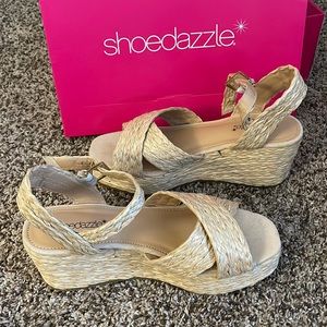 Beige wedges size 7